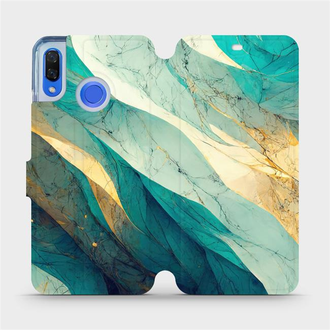 Flipové pouzdro Mobiwear - Huawei Nova 3 - VP37S Zlatavý a zelenkavý mramor