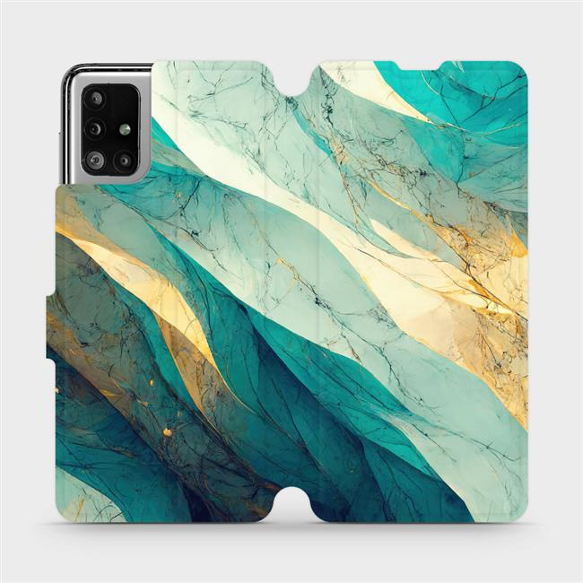Flipové pouzdro Mobiwear - Samsung Galaxy M51 - VP37S Zlatavý a zelenkavý mramor
