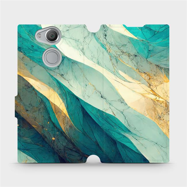 Flipové pouzdro Mobiwear - Sony Xperia XA2 - VP37S Zlatavý a zelenkavý mramor