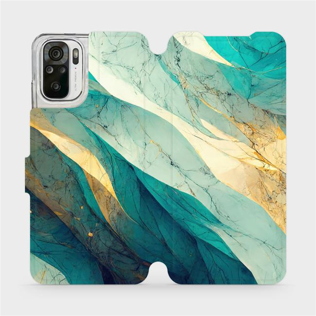 Flipové pouzdro Mobiwear - Xiaomi Redmi Note 10 / 10S - VP37S Zlatavý a zelenkavý mramor