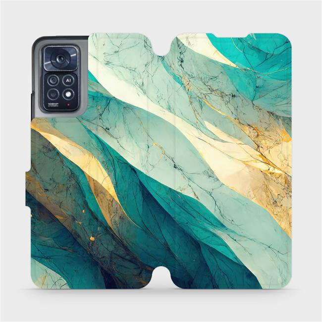 Flipové pouzdro Mobiwear - Xiaomi Redmi Note 11 Pro 5G - VP37S Zlatavý a zelenkavý mramor