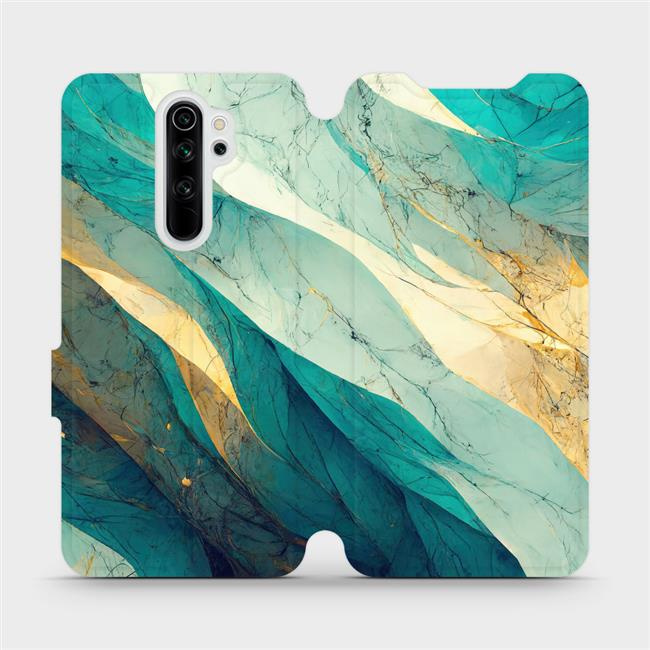 Flipové pouzdro Mobiwear - Xiaomi Redmi Note 8 Pro - VP37S Zlatavý a zelenkavý mramor