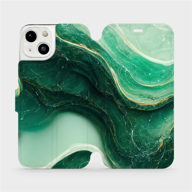 Flipové pouzdro Mobiwear - Apple iPhone 13 - VP38S Zelený mramor