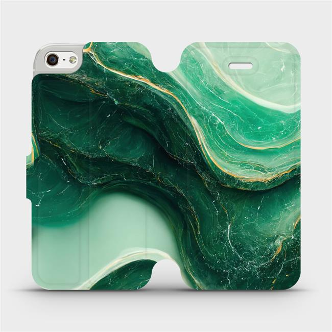 Flipové pouzdro Mobiwear - Apple iPhone 5S / 5 / SE - VP38S Zelený mramor