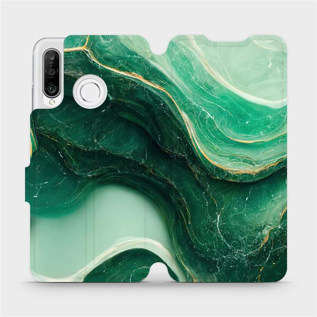 Flipové pouzdro Mobiwear - Huawei P30 Lite - VP38S Zelený mramor