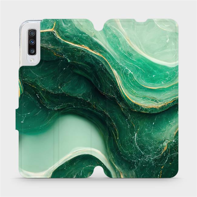 Flipové pouzdro Mobiwear - Samsung Galaxy A70 - VP38S Zelený mramor