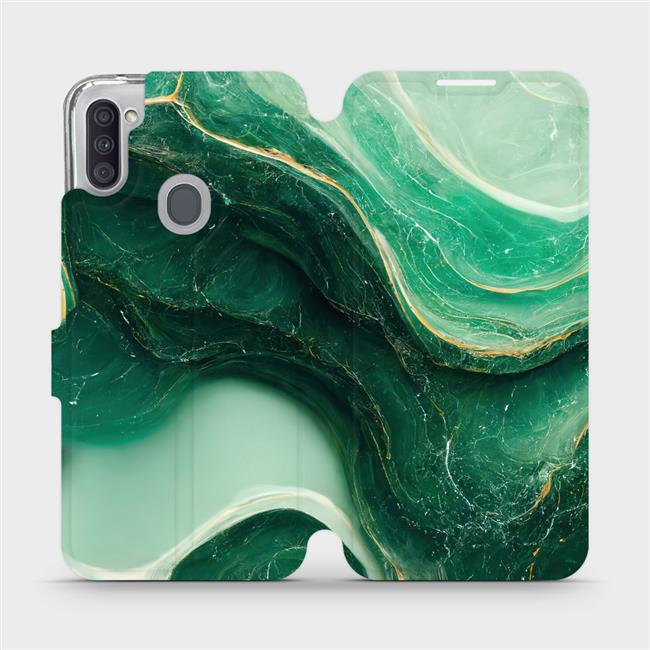 Flipové pouzdro Mobiwear - Samsung Galaxy M11 - VP38S Zelený mramor