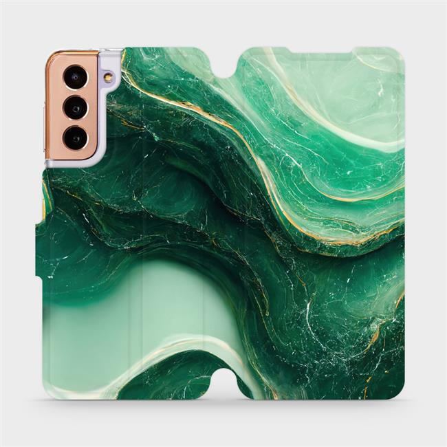 Flipové pouzdro Mobiwear - Samsung Galaxy S21 - VP38S Zelený mramor