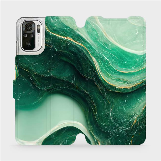 Flipové pouzdro Mobiwear - Xiaomi Redmi Note 10 / 10S - VP38S Zelený mramor