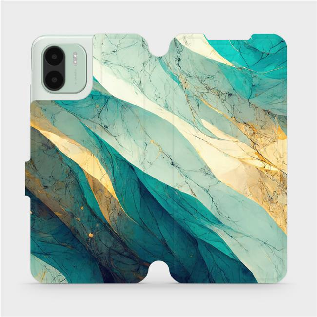 Flipové pouzdro Mobiwear - Xiaomi Redmi A1 - VP37S Zlatavý a zelenkavý mramor