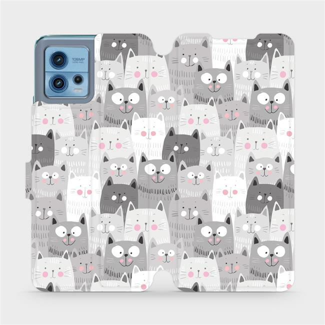 Flipové pouzdro Mobiwear - Motorola Moto G72 - M099P Kočičky
