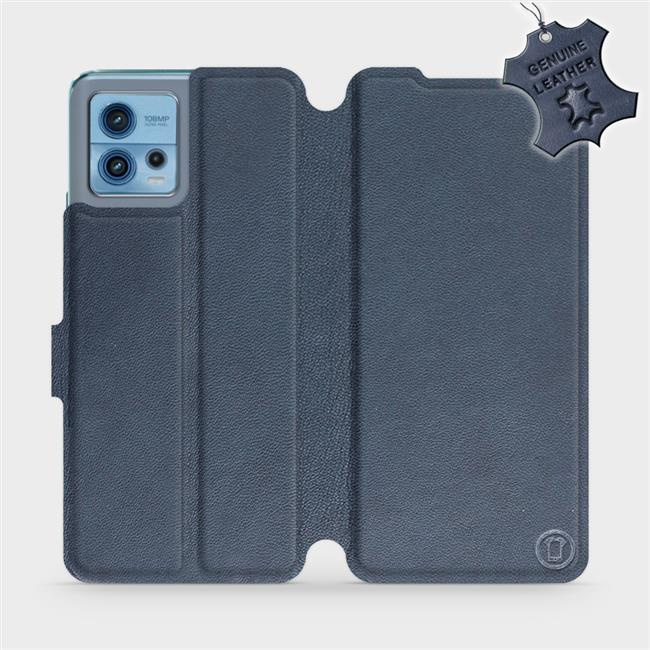 Kožené flip pouzdro Mobiwear - Motorola Moto G72 - Modré