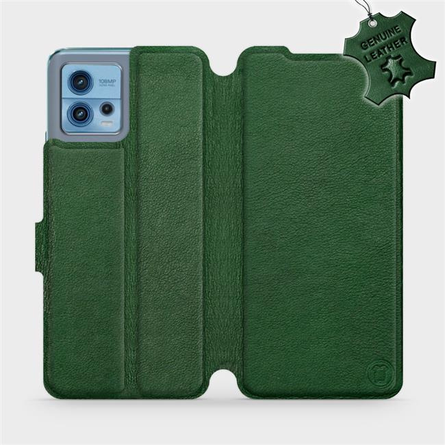 Kožené flip pouzdro Mobiwear - Motorola Moto G72 - Zelené