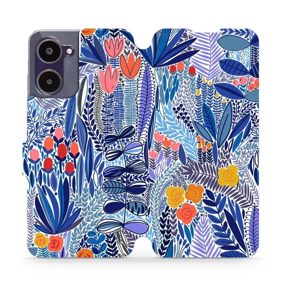 Flipové pouzdro Mobiwear - Realme 10 - MP03P Modrá květena