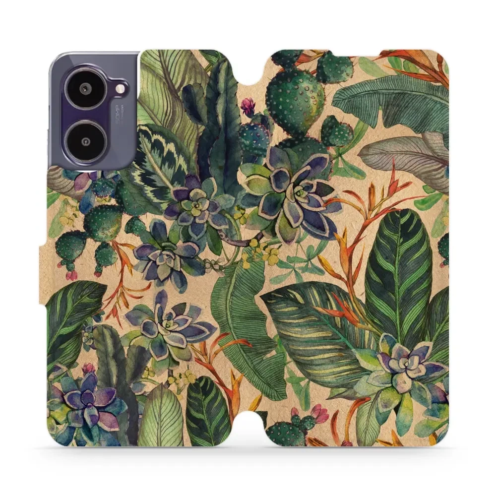 Flipové pouzdro Mobiwear - Realme 10 - VP05S Sukulenty