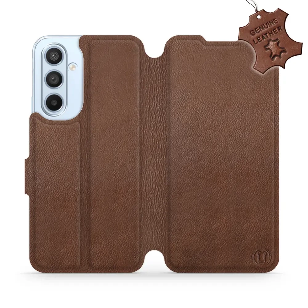 Kožené flip pouzdro Mobiwear - Samsung Galaxy A54 5G - Hnědé