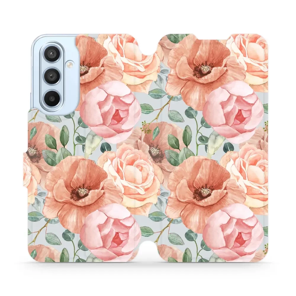 Flipové pouzdro Mobiwear - Samsung Galaxy A54 5G - MP02S Pastelové květy
