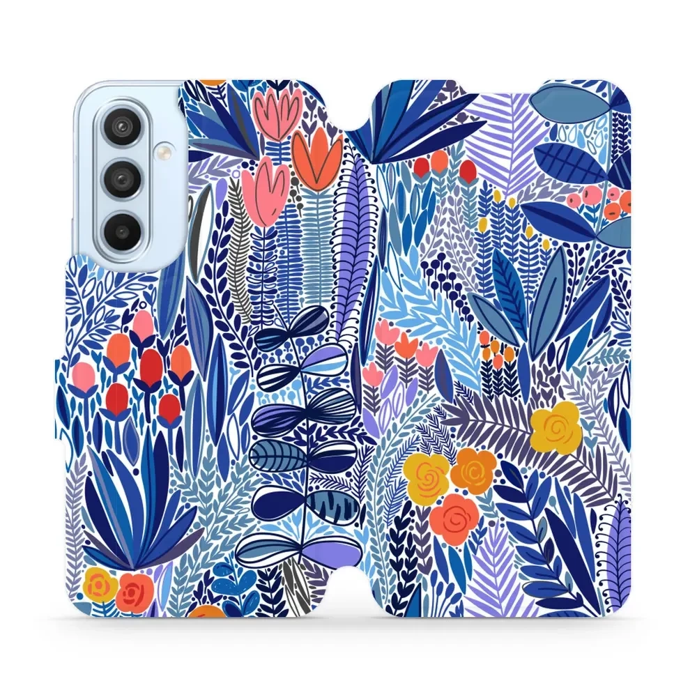 Flipové pouzdro Mobiwear - Samsung Galaxy A54 5G - MP03P Modrá květena