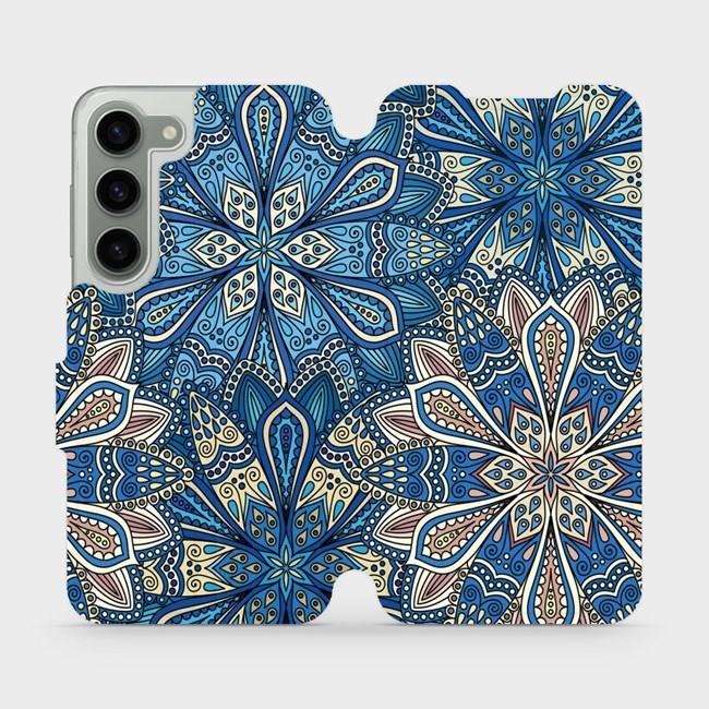 Flipové pouzdro Mobiwear - Samsung Galaxy S23 - V108P Modré mandala květy