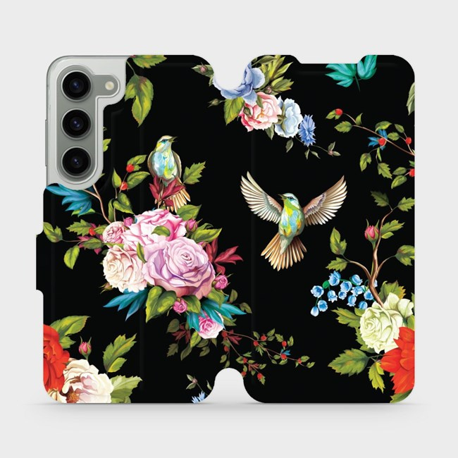 Flipové pouzdro Mobiwear - Samsung Galaxy S23 - VD09S Ptáčci a květy