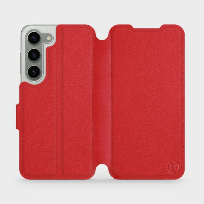 Kožené flip pouzdro Mobiwear - Samsung Galaxy S23 - Červené