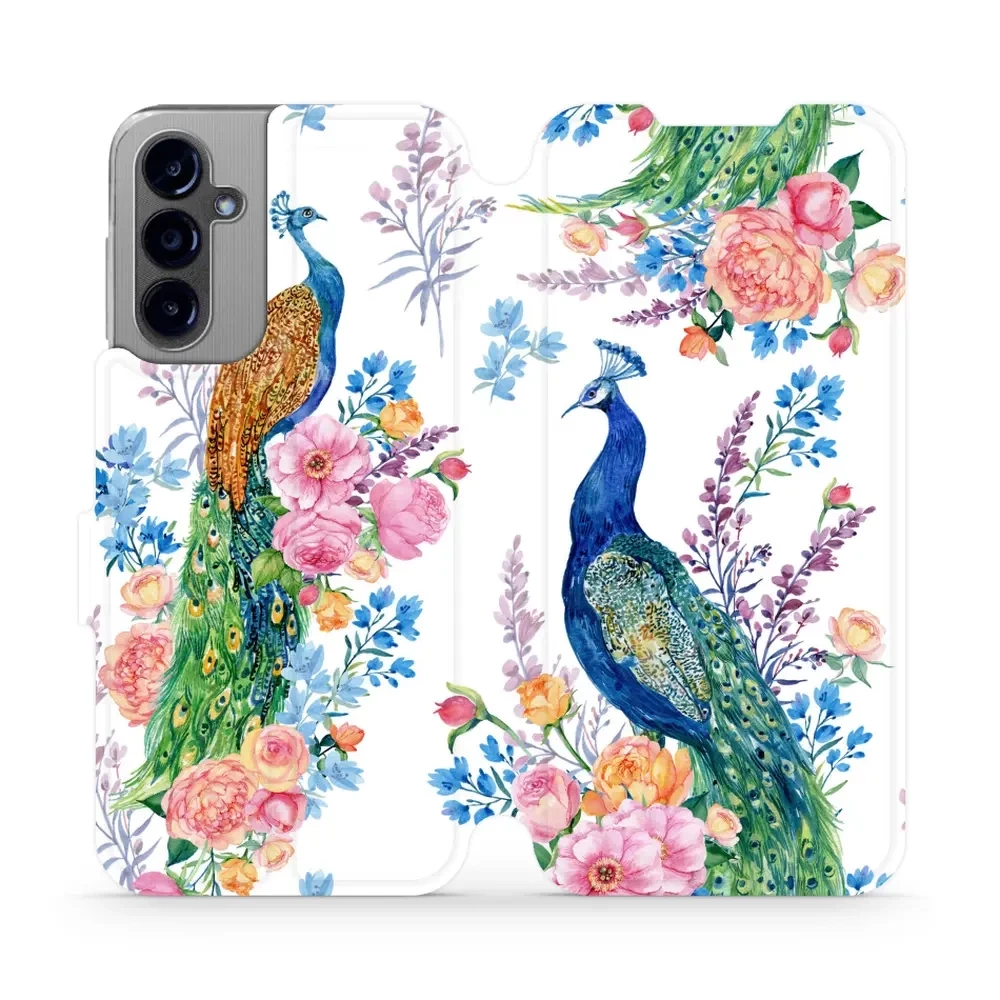 Flipové pouzdro Mobiwear - Samsung Galaxy A14 LTE / 5G - MX08S Pávi