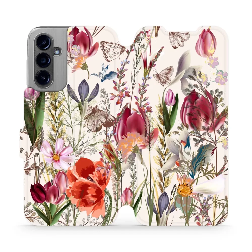 Flipové pouzdro Mobiwear - Samsung Galaxy A14 LTE / 5G - MP01S Rozkvetlá louka