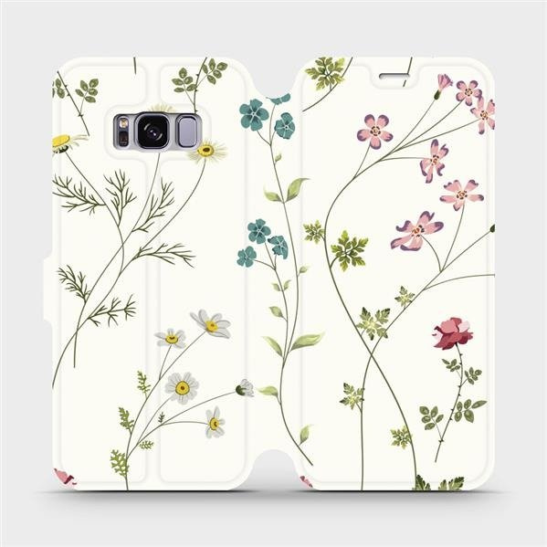 Flipové pouzdro Mobiwear - Samsung Galaxy S8 - MD03S Tenké rostlinky s květy