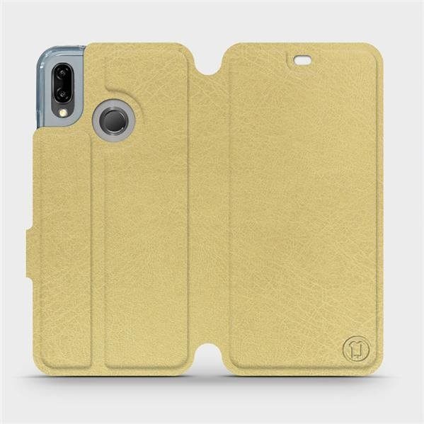 Flipové pouzdro Mobiwear - Huawei P20 Lite - Zlatavé a šedé