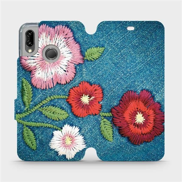 Flipové pouzdro Mobiwear - Huawei P20 Lite - MD05P Džínové květy