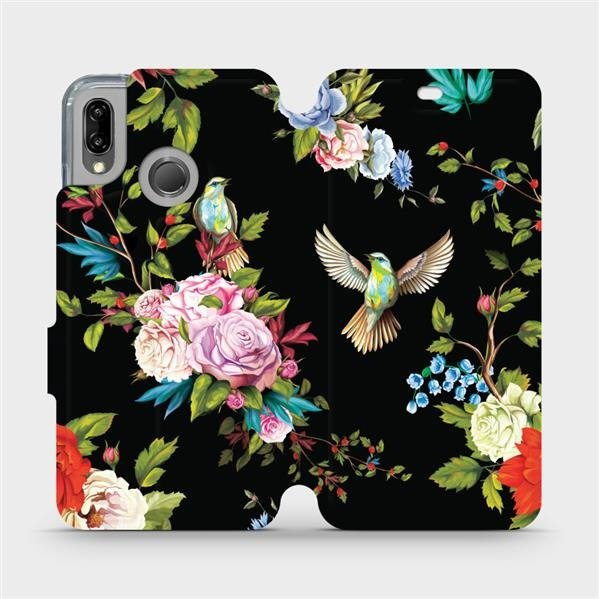Flipové pouzdro Mobiwear - Huawei P20 Lite - VD09S Ptáčci a květy