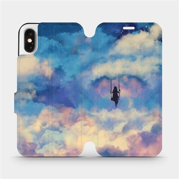 Flipové pouzdro Mobiwear - Apple iPhone X - MR09S Dívka na houpačce v oblacích
