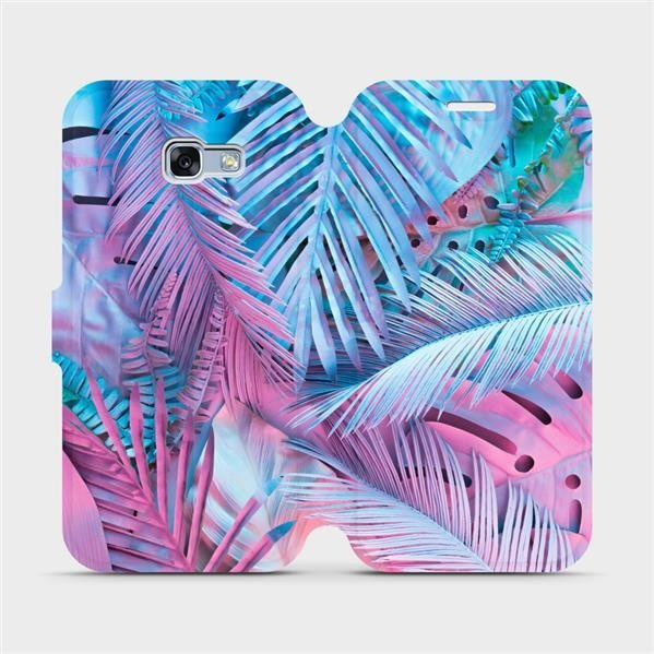 Flipové pouzdro Mobiwear - Samsung Galaxy A5 2017 - MG10S Fialové a modré listy