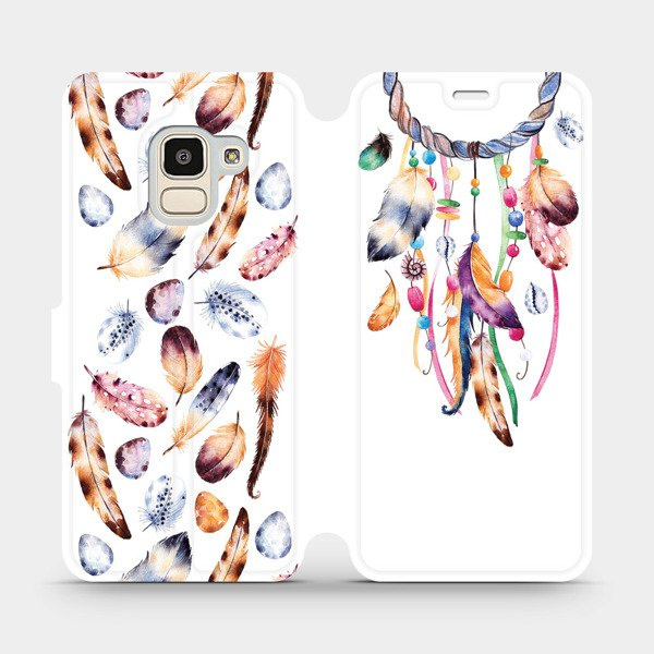 Flipové pouzdro Mobiwear - Samsung Galaxy J6 2018 - M003S Lapač a barevná pírka