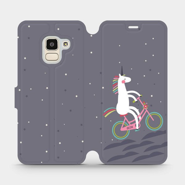 Flipové pouzdro Mobiwear - Samsung Galaxy J6 2018 - V024P Jednorožec na kole