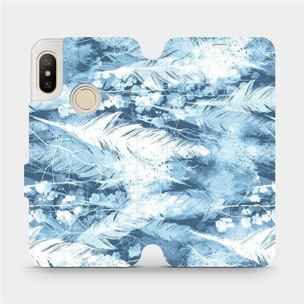 Flipové pouzdro Mobiwear - Xiaomi Mi A2 Lite - M058S Světle modrá horizontální pírka