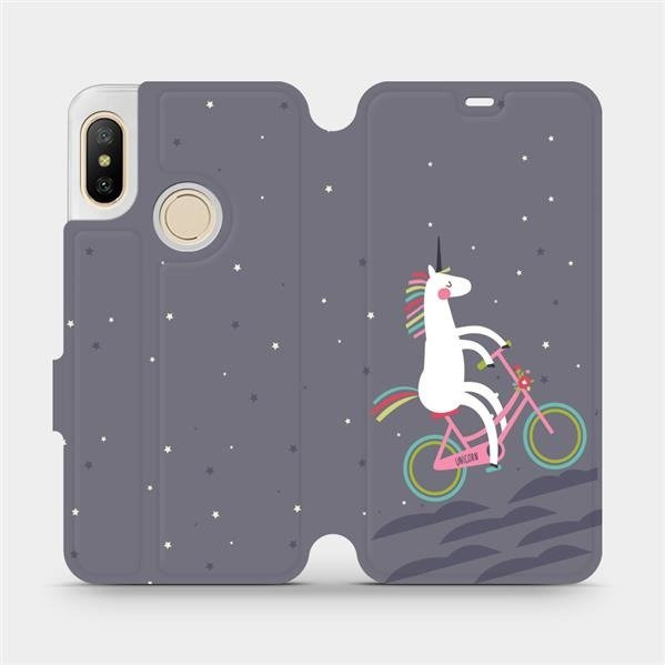 Flipové pouzdro Mobiwear - Xiaomi Mi A2 Lite - V024P Jednorožec na kole