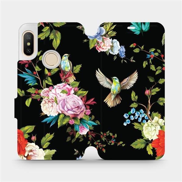 Flipové pouzdro Mobiwear - Xiaomi Mi A2 Lite - VD09S Ptáčci a květy