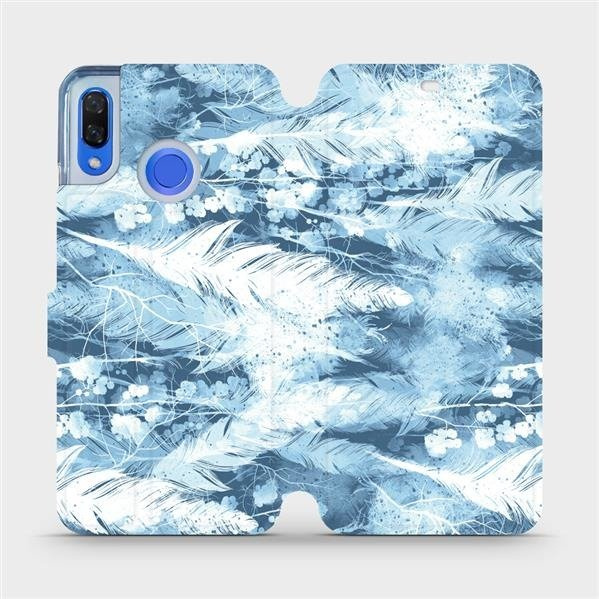 Flipové pouzdro Mobiwear - Huawei Nova 3 - M058S Světle modrá horizontální pírka