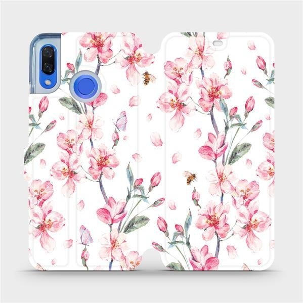 Flipové pouzdro Mobiwear - Huawei Nova 3 - M124S Růžové květy