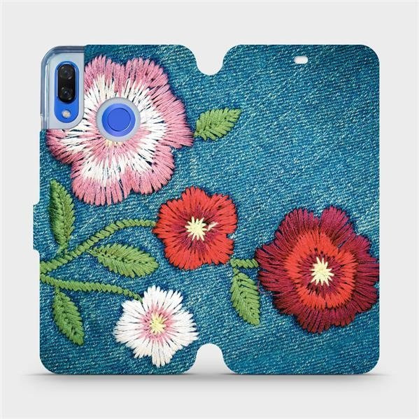 Flipové pouzdro Mobiwear - Huawei Nova 3 - MD05P Džínové květy