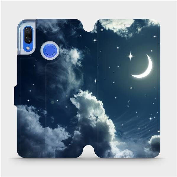 Flipové pouzdro Mobiwear - Huawei Nova 3 - V145P Noční obloha s měsícem