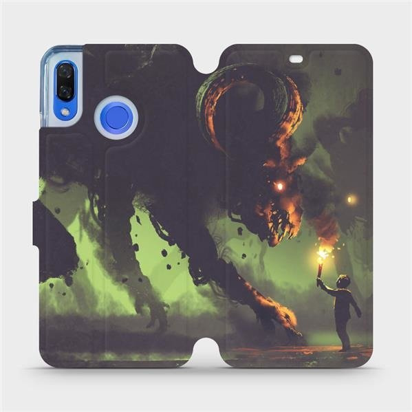 Flipové pouzdro Mobiwear - Huawei Nova 3 - VA08P Příšera a kluk s pochodní