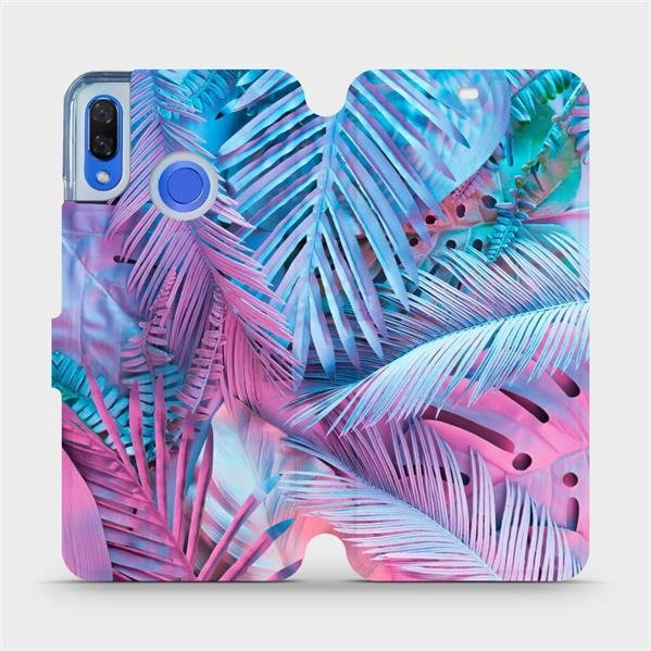 Flipové pouzdro Mobiwear - Huawei Nova 3 - MG10S Fialové a modré listy