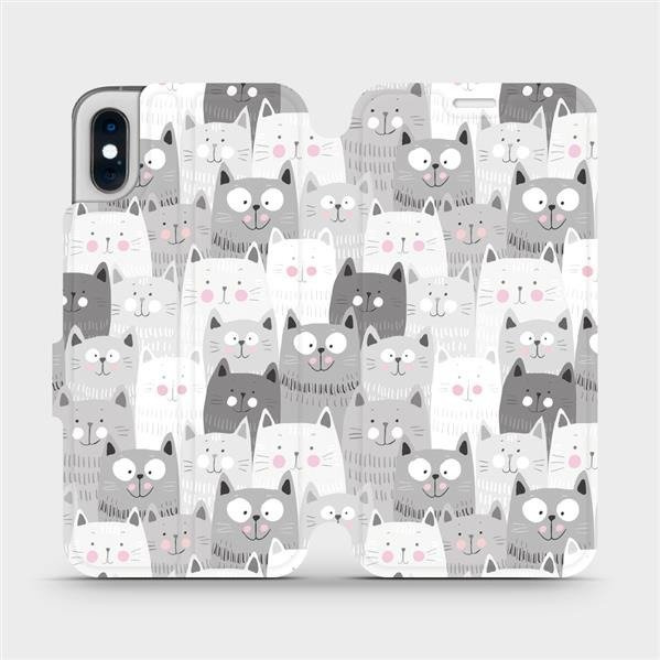 Flipové pouzdro Mobiwear - Apple iPhone XS - M099P Kočičky
