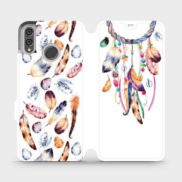 Flipové pouzdro Mobiwear - Honor 8X - M003S Lapač a barevná pírka