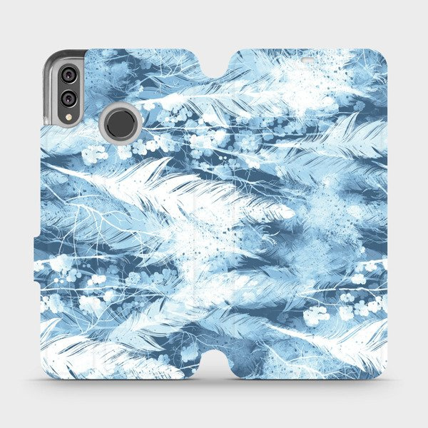 Flipové pouzdro Mobiwear - Honor 8X - M058S Světle modrá horizontální pírka