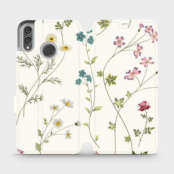 Flipové pouzdro Mobiwear - Honor 8X - MD03S Tenké rostlinky s květy