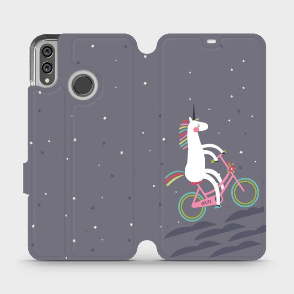 Flipové pouzdro Mobiwear - Honor 8X - V024P Jednorožec na kole