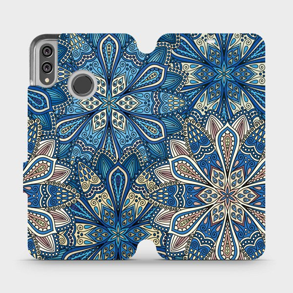 Flipové pouzdro Mobiwear - Honor 8X - V108P Modré mandala květy